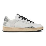 Witte Leren Sneakers met Glitterdetails Crime London , White , Dames