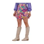 Bloemen Mini Rok Roze Alix The Label , Multicolor , Dames