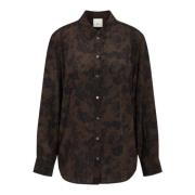 Zijden Shirt Bruin Elegant Stijl Heartmade , Brown , Dames