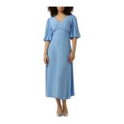 Blauwe Mediterrane Jurk Pom Amsterdam , Blue , Dames