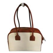 Pre-owned Leather handbags Burberry Vintage , Beige , Dames