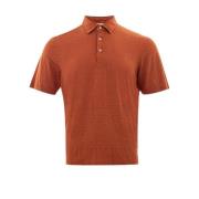 Bruine Linnen Polo Shirt Klassieke Stijl Gran Sasso , Brown , Heren