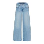 Wijde Pijp Lichtblauwe Retro Wassing Jeans My Essential Wardrobe , Blu...