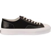 Canvas Leren Sneakers Ronde Neus Givenchy , Black , Heren