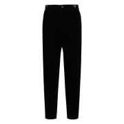 Fluwelen Broek met Riemlussen Giorgio Armani , Black , Heren