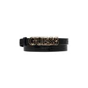 Krokodileffect Dunne Riem - Zwart Guess , Black , Unisex