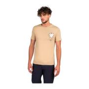 Bedrukt katoenen T-shirt - Ronde hals Guess , Beige , Heren