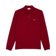 Lange mouw katoenen poloshirt Lacoste , Red , Heren