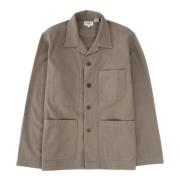 Geborsteld Katoenen Overshirt Hartford , Brown , Heren