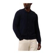 Navy Gebreide Polo Vest Selected Homme , Blue , Heren