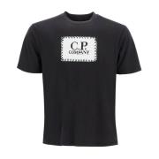 T-shirt met logo print C.p. Company , Black , Heren