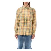 Geruite Flanellen Shirt Geel Multi Ralph Lauren , Multicolor , Dames