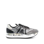 Grijze Panelen Veterschoenen Premiata , Gray , Dames