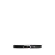 Krokoprint leren T-logo riem Tom Ford , Black , Heren