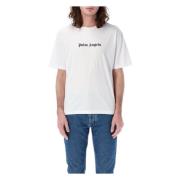 Witte Logo Slim Tee T-shirt Palm Angels , White , Heren