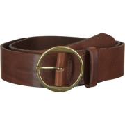 Bruin Leren Riem met Gouden Gesp Legend , Brown , Dames