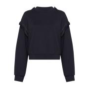 Zwarte Jersey Sweater Gerimpeld Detail MM6 Maison Margiela , Black , D...