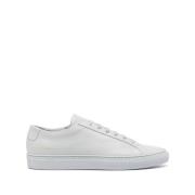 Grijze Leren Sneakers Veters Ronde Neus Common Projects , Gray , Heren