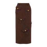 Bruine Rok Met Zakken Moschino , Brown , Dames