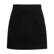 Zwarte Wol Crepe Rok Patou , Black , Dames