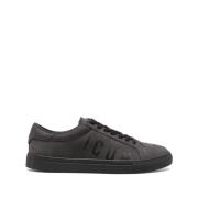 Grijze Leren Logo Sneakers Dsquared2 , Black , Heren