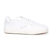 Witte Leren Sneakers met Perforaties Philippe Model , White , Dames