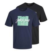 Klassiek T-shirt Pakket Jack & Jones , Multicolor , Heren