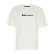 Klassiek Wit Katoenen T-Shirt Palm Angels , White , Heren