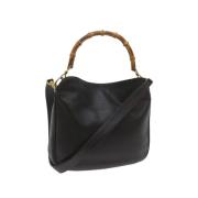 Pre-owned Leather handbags Gucci Vintage , Black , Dames