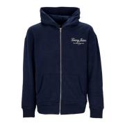 Donker Nacht Marineblauwe Zip Hoodie Tommy Hilfiger , Blue , Heren