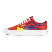 Rood/Blauw Lage Sneakers Met Print Vans , Multicolor , Heren