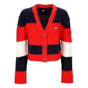 Colorblock V-hals Cardigan Donker Nacht Marine Tommy Hilfiger , Multic...