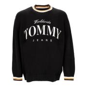 Relaxed Varsity Sweater Zwart Tommy Hilfiger , Black , Heren