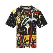 Casual Katoenen T-shirt Palm Angels , Multicolor , Heren