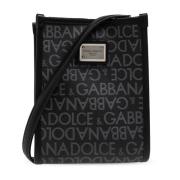 Schoudertas met logo Dolce & Gabbana , Black , Heren