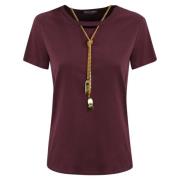 Katoenen Jersey Korte Mouw Ketting T-shirt Elisabetta Franchi , Red , ...