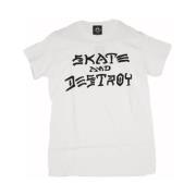 Skate Destroy Grafische T-shirt Thrasher , White , Unisex