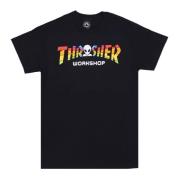 Zwarte Heren Tee met Aangepast Logo Thrasher , Black , Unisex