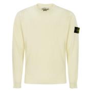 Wollen Trui Lange Mouw Ronde Hals Stone Island , Beige , Heren