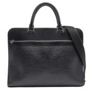 Pre-owned Leather briefcases Louis Vuitton Vintage , Black , Heren