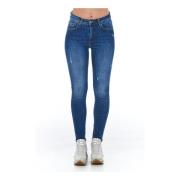 Versleten Wassing Denim Jeans Multi-Zakken Frankie Morello , Blue , Da...