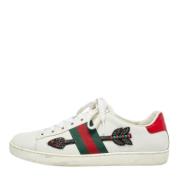 Pre-owned Leather sneakers Gucci Vintage , White , Dames