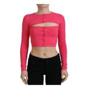 Roze Gebreide Open Borst Lange Mouw Top Dsquared2 , Pink , Dames