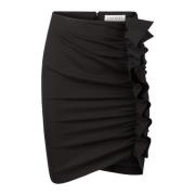 Zwarte Gedrapeerde Midi Rok Nina Ricci , Black , Dames