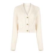 Beige V-hals Gebreide Vest Nina Ricci , Beige , Dames