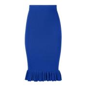 Blauwe Gerimpelde Peplum Midi Rok Nina Ricci , Blue , Dames