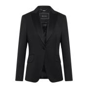 Wollen Tuxedo Jas Kiton , Black , Dames