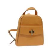 Pre-owned Leather backpacks Celine Vintage , Orange , Dames