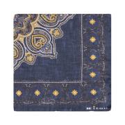 Blauw Zijden Mandala Patroon Zakdoek Kiton , Blue , Heren