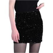 Korte fluwelen pailletten rok - Zwart Molly Bracken , Black , Dames